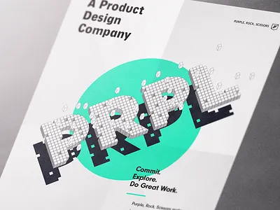 Dribbble Values - Poster geometric logotype poster prpl type typography values