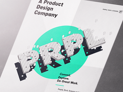 Dribbble Values - Poster geometric logotype poster prpl type typography values