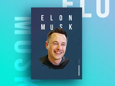 Elon Musk a3 elon musk illustration lowpoly portrait poster