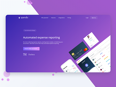 Website Hero color sketch spendo ui ux web design