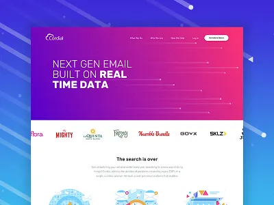 Cordial.com analytics blue cordial data design email insights machine learning marketing personalized typography