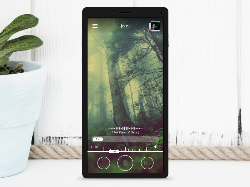 Example of All Thumbs - Camera App Concept