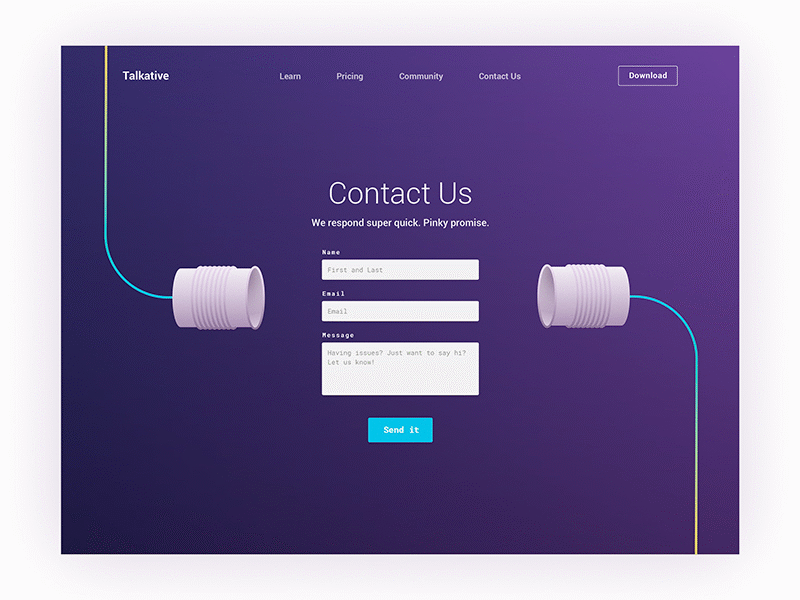 Daily UI #28: Contact Us contact us daily ui dailyui desktop