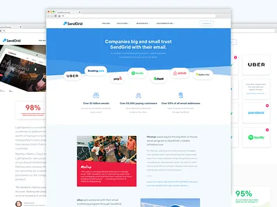 SendGrid Customers customer proof customers design landing page logos marketing sendgrid ui ux web