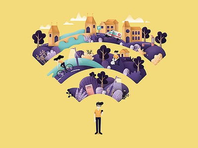 one data platform to serve us all character data platform illustration nature noise smart city smart prague wifi