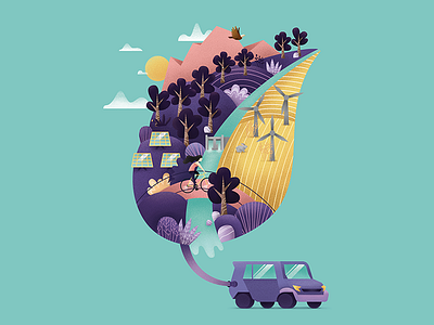 go eco, breathe cleaner character data platform illustration nature noise smart city smart prague wifi
