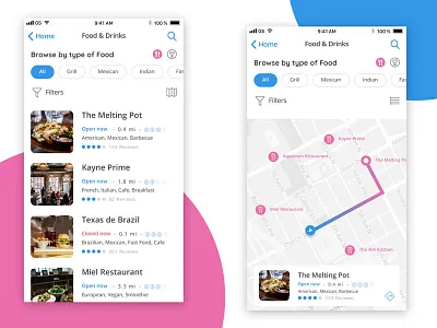 Digital City - Food & Drinks bars digital city drink filter ios locations map mobile app restaurant