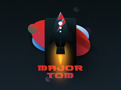 Rocket Major Tom flat graphic illustration majortom planet rocket satellite shuttle space start