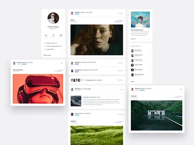 Lunyr Feed app card clean dashboard landing page layout product responsive ui ux web website