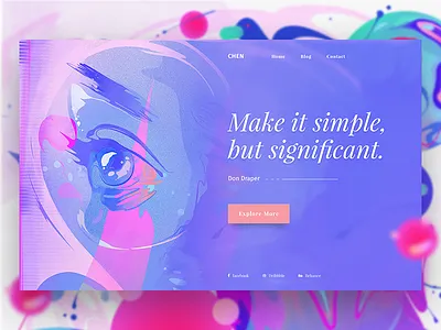 Minimal Design Concept #1 colorful. web design dribbble gradient header illustration minimal design slider ui ux