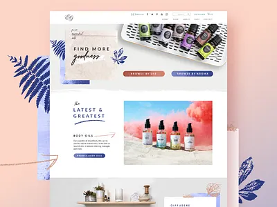 Edens Garden Home Page Refresh ecommerce floral home page leaves natural web web design website