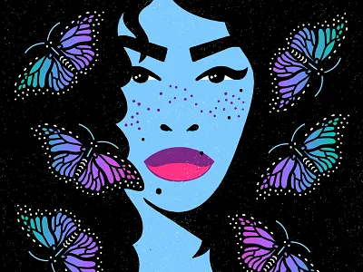 SZA Poster butterflies design fillmore gig poster hip hop philadelphia poster rb soul sza