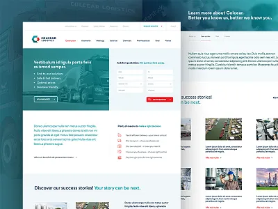Colcear Logistics website design interface logistics transportation ui ux web website