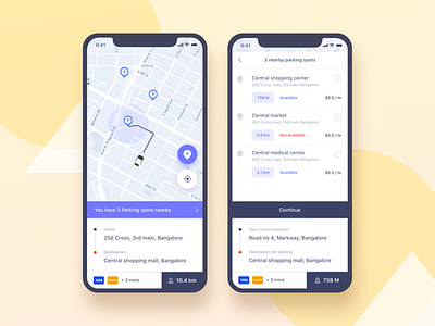 Parking Finder: Screen 3 app color design gmail google gradient parking social social ui trimbo ui ux