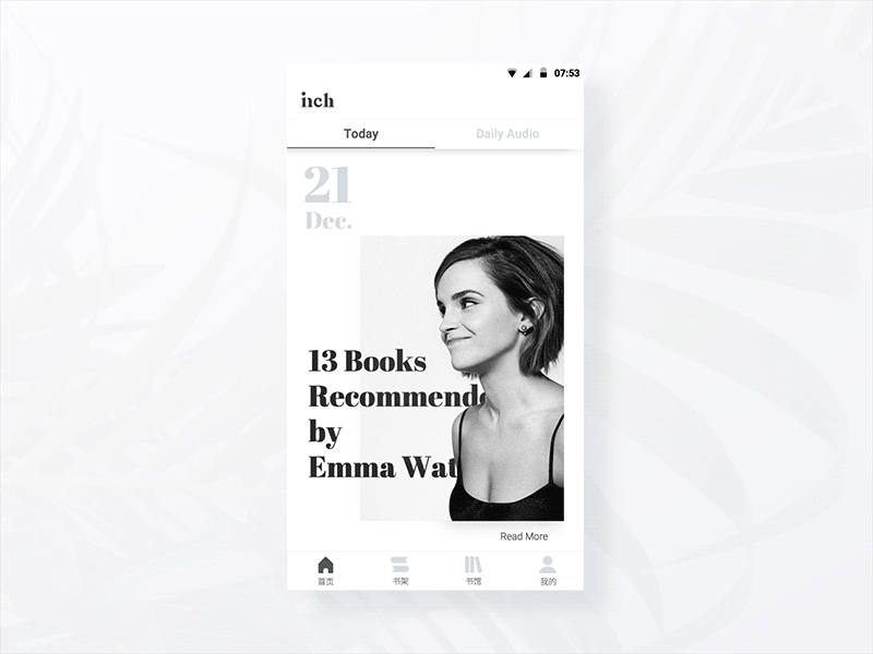 Inch Home & Collect motion android animation app black calendar collect gif home magazine motion reading ui