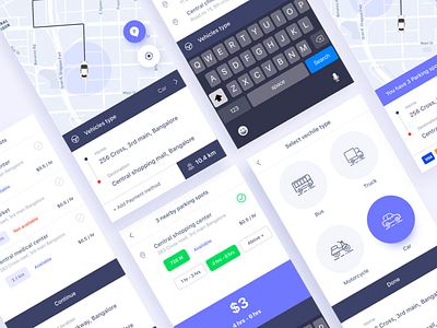 Parking Finder: iOS Application Concept Design app color design gmail google gradient parking social social ui trimbo ui ux