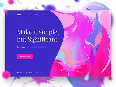 Minimal Design Concept #2 colorful. web design dribbble gradient header illustration minimal design slider ui ux
