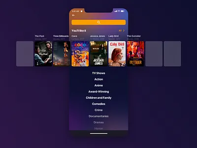 Search 🔍 app ios mobile movie oscar search ui ux