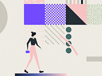 Walkin into the weekend character colors data fashion figure girl icon patterns shoes woman