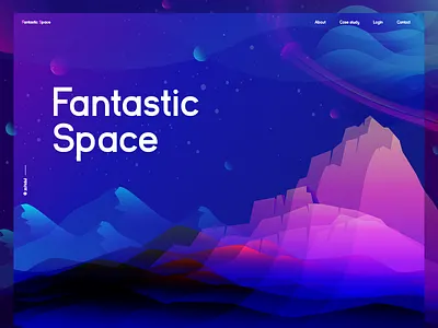 Fantastic Space Illustration color color overlay gradient illustration landing page mountain planet poster wallpaper web header