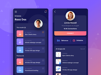 Dark version: iOS App Concept app color creative design gmail google gradient social social ui trimbo ui ux