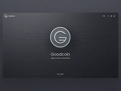 Goodcoin bitcoin crypto currency design interface landing logo mining page site ui web