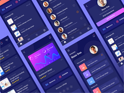 All Dark version: iOS App Concept app color creative design gmail google gradient social social ui trimbo ui ux