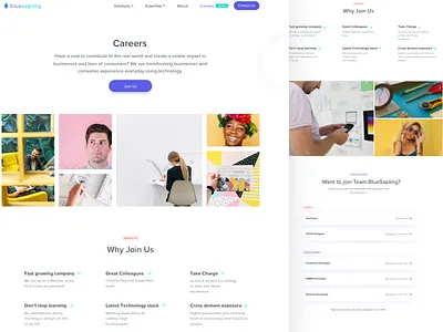 Career Page Design blog card clean dashboard design gradient job testimonial web website work