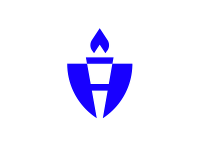 H+Torch+Shield Mark branding crest design h health icon insurance life logo mark torch