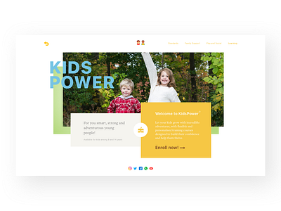 Kids Power Home blog children clean dribbble kid medium ui ux website