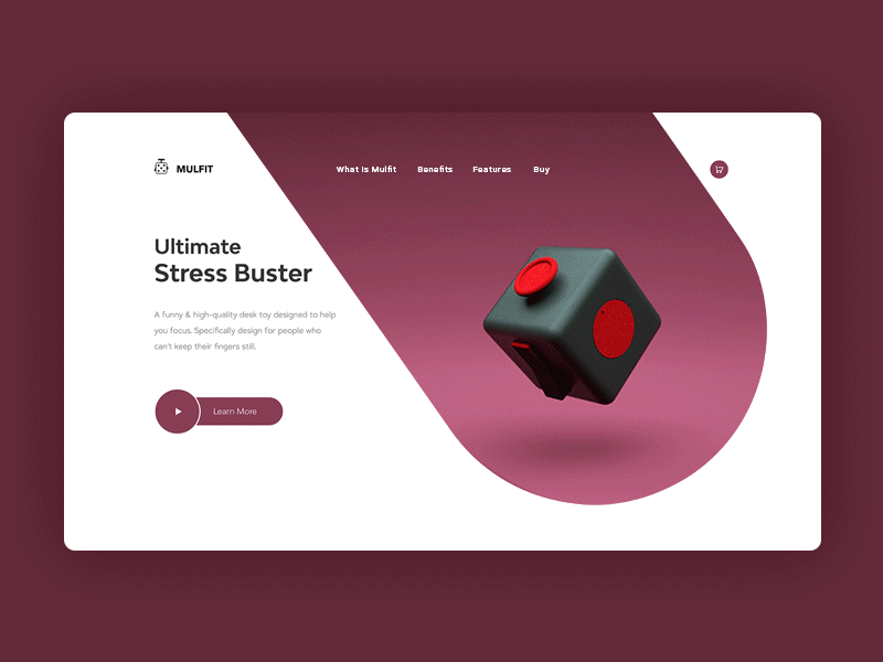 Mulfit - Landing Page 3d cinema4d design fidget landing page model mulfit photoshop purple sketch