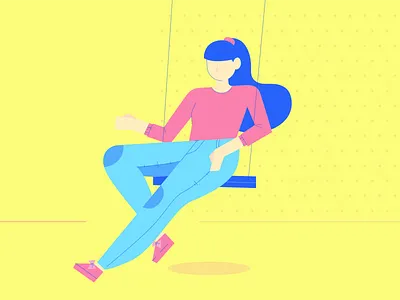 Chill character chill fashion female fun girl illustration relax swing vector