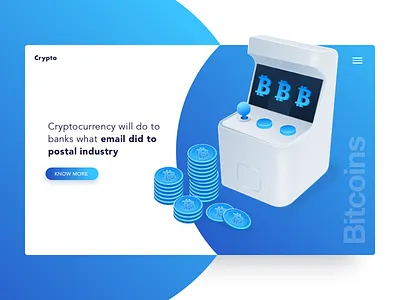 Crypto bitcoin cryptocurrency exploration header illustration isometric landing page ui uidesign ux webdesign website