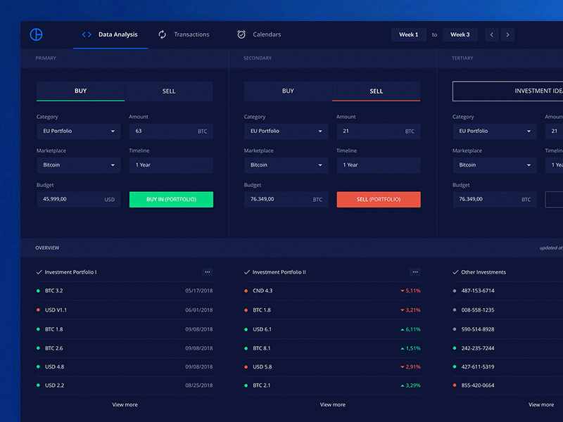 Bitcoin UI by Pierluigi Giglio on Dribbble