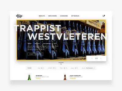 Beer Store concept beer clean design header landing page shop store ui uidesign ux web