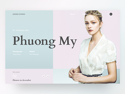 Jingna Zhang - Fall Winter Phuong My 2016 design landing minimalism mondrianizm photo slider ui ux webdesign winter