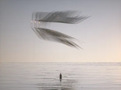Annihilation2 3d c4d desert emission future human light man modeling octanerender shiny sky