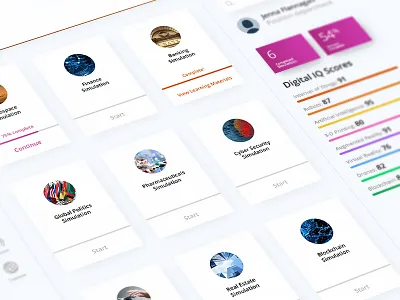 Simulations dashboard dashboard design light menu perspective ui web