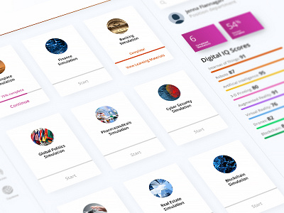 Simulations dashboard dashboard design light menu perspective ui web