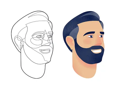 Decla #2 beard face illustration man smile vector