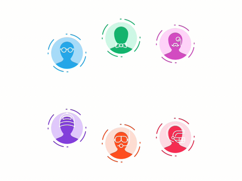 Custom Default Avatars app avatar character color color palette grand rapids illustration michigan mobile app principle sketch