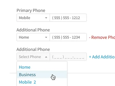Prepend dropdown to Textfield add dropdown phone phone number prepend remove textfield
