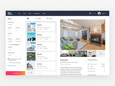 Estate Dashbox Concept buy dashboard estate real rent ui ux