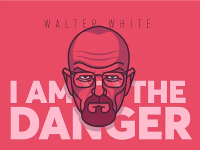 Walter white 2d 3d art character design flat illustration lettering typography