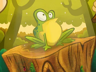 Teamwork forest frog ipad pro kidlitart kids nature teamwork