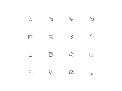 Simple Icons chat contacts design flag icons location mail phone simple trash