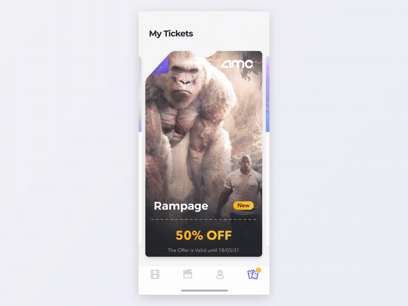 Cinema App - My Tickets app cinema design iphonex movie order sale ticket ui ux