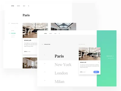 Listing Layout animation city countries fullscreen items layout list listing navigation sidebar