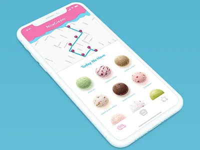 Ice Cream App app ice cream interface ios iphone x mobile ui ux
