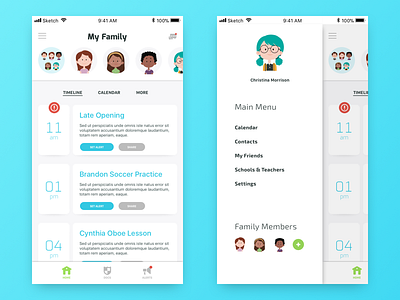 Student / Timeline App block clean concept flat modern modular portfolio progressive redesign ui ux